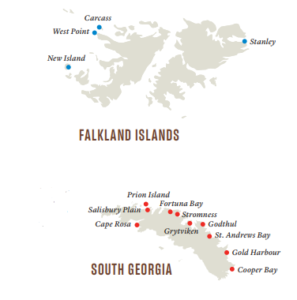 Anlandestellen Südgeorgien Falklandinseln Hurtigruten
