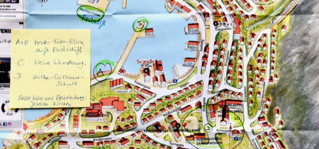 Honningsvag erkunden (und meine Pro-Tipps fürs Nordkap) Stadtplan Honningsvag mit Ausflugstipps