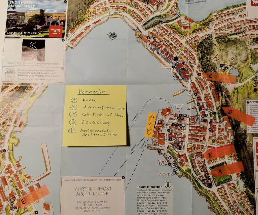 Hammerfest Stadtplan mit Tipps