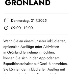 Tag 2 in Grönland – Plan A Tagesprogramm – SEETAG Tag 2 in Grönland – Plan A Tagesprogramm – SEETAG