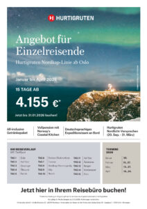 Hurtigruten Angebot für Einzelreisende