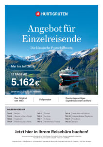 Angebot Hurtigruten Einzelreisende Postschiff