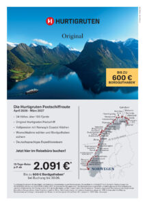 Angebot Hurtigruten 6006´€ Bordguthaben